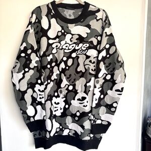 RARE Plague Blvd Lil Darkie Camo Sweater Crew Neck Size 3XL‎ Brahman Spider Gang